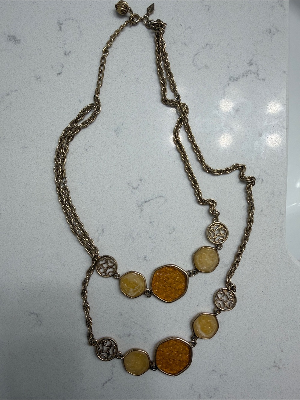 Vintage 1970s Sarah Coventry Double-strand Necklace - Gold Tone
